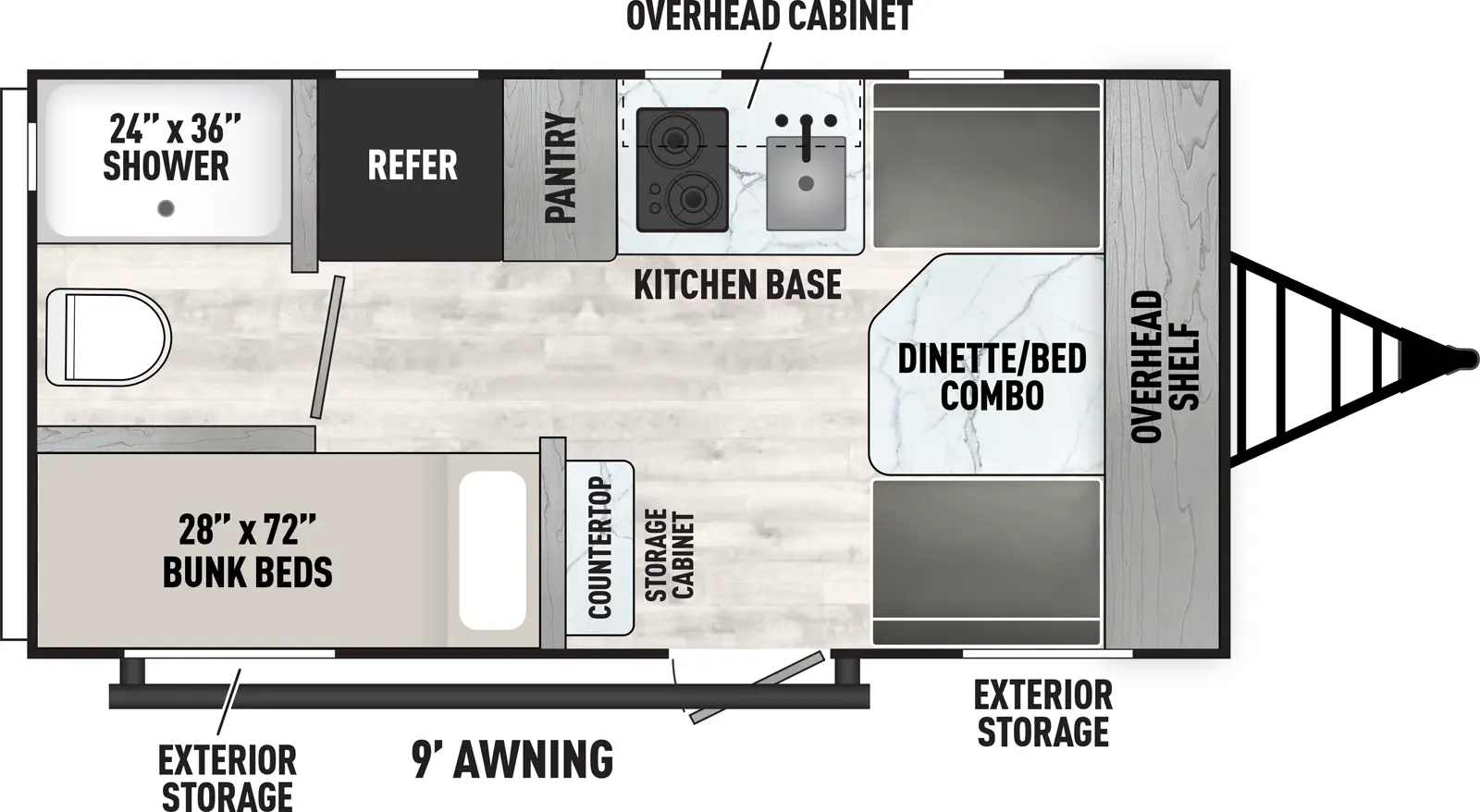 Viking Travel Trailers 15SBH Floorplan